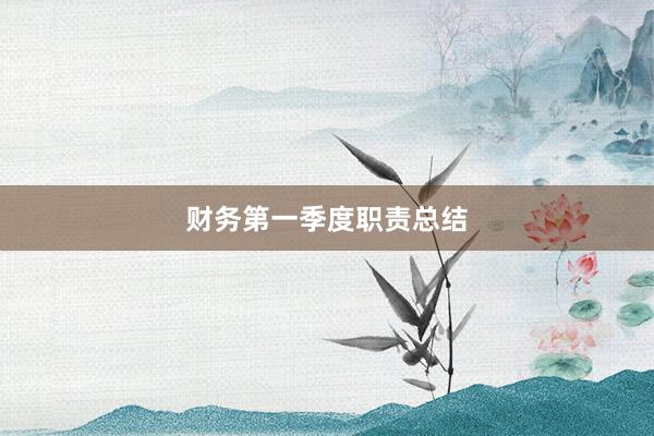 财务第一季度职责总结